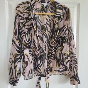 Printed Sheer Blouse